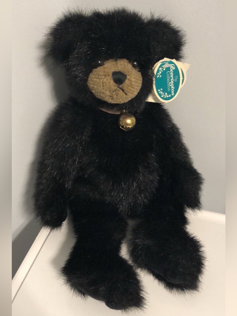 Bearington Buddy Collectible Series Black Plush Teddy Bear with Bell